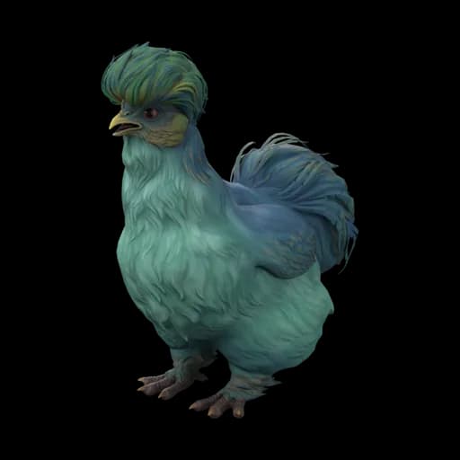 Pet Chicken | Silkie (Aqua with Yellow) — ไก่ซิลกี้สีฟ้าน้ำทะเลกับเหลือง