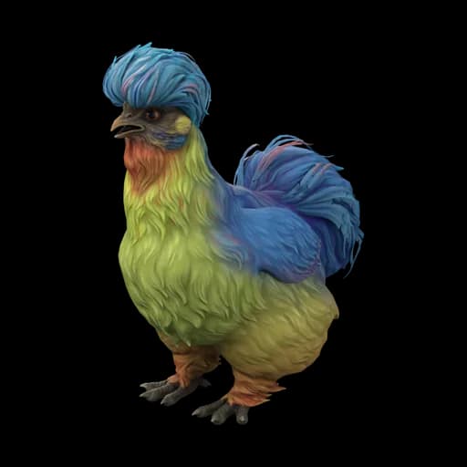 Pet Chicken | Silkie (Blue with Red Beard) — ไก่ซิลกี้สีน้ำเงินเคราแดง