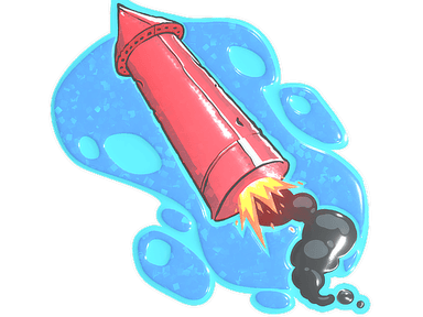 Sticker Slab | Big Red Rocket (Glitter)